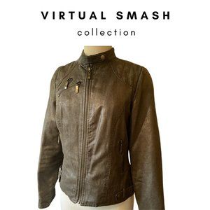 Vegan Leather Jacket | Sage Green
